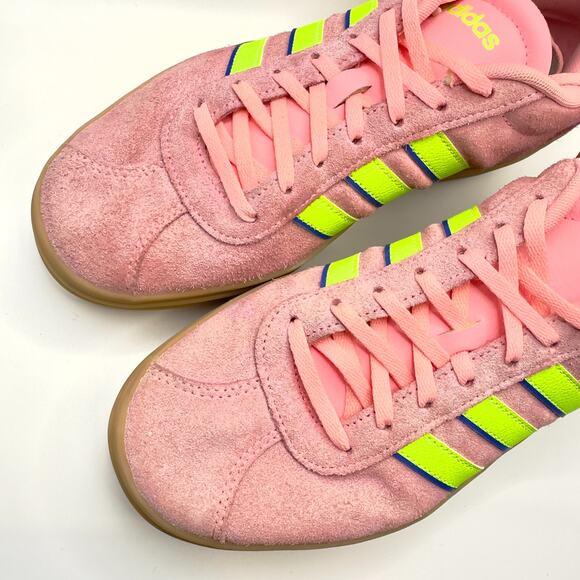 Adidas VL Court Pink Lemon Blue Platform Sneakers Womens Sz 8.5 - Picture 2 of 8